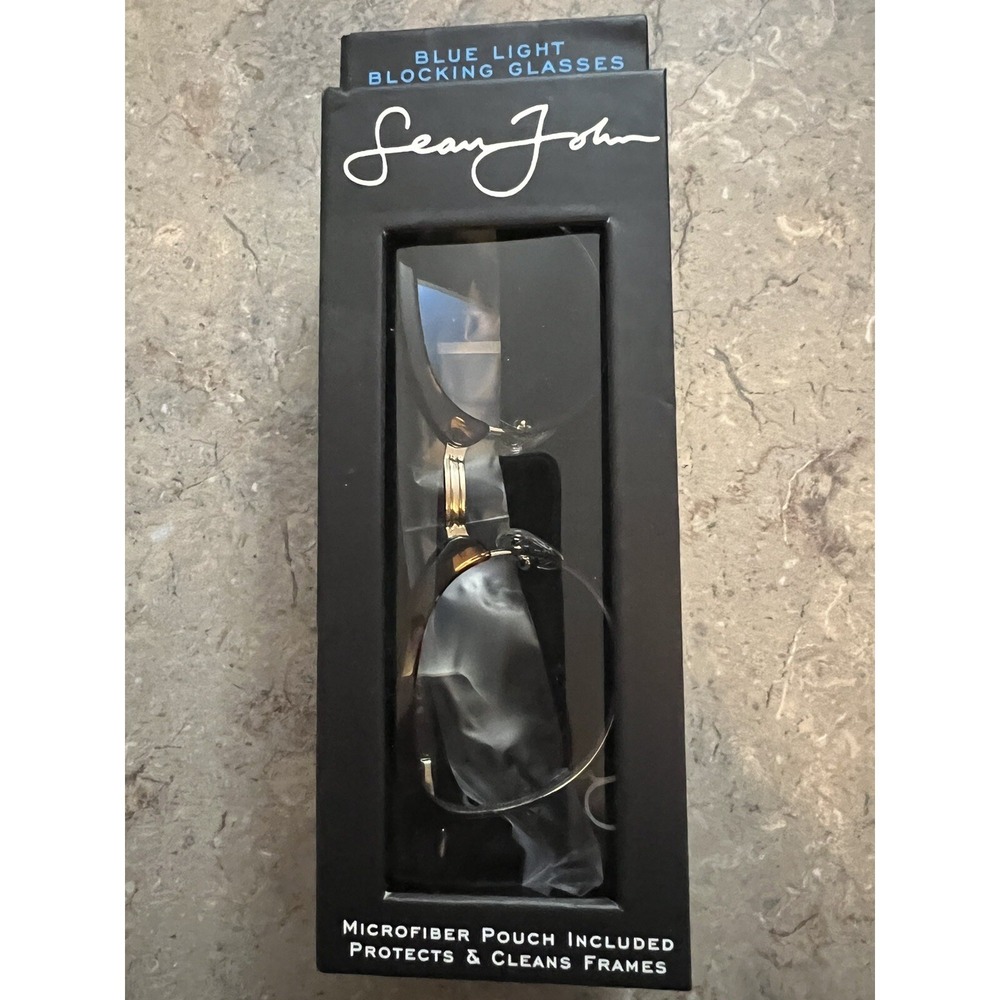 NEW SEAN JOHN BLUE LIGHT BLOCKING GLASSES With Pouch Style WOOSTER